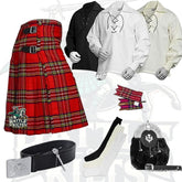 Battle Of Kilts Men’s Tartan Kilt Outfit – 8-Piece Scottish Set with Premium Accessories
